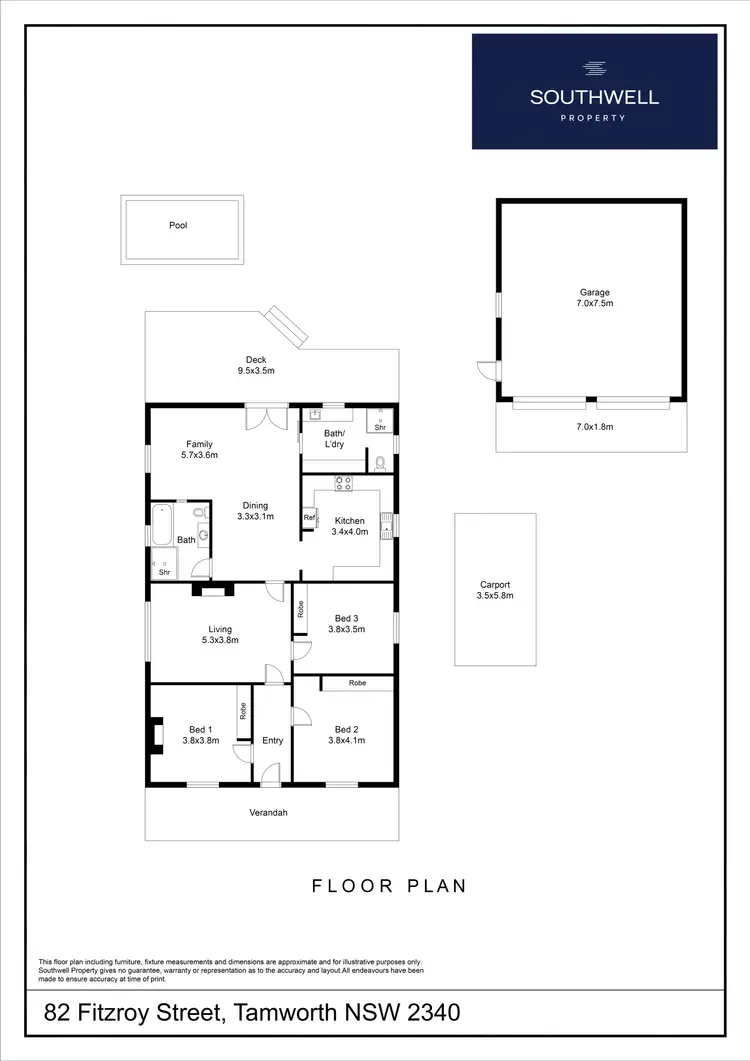 Floorplan of Homely house listing, 82 Fitzroy Street, East Tamworth NSW 2340
