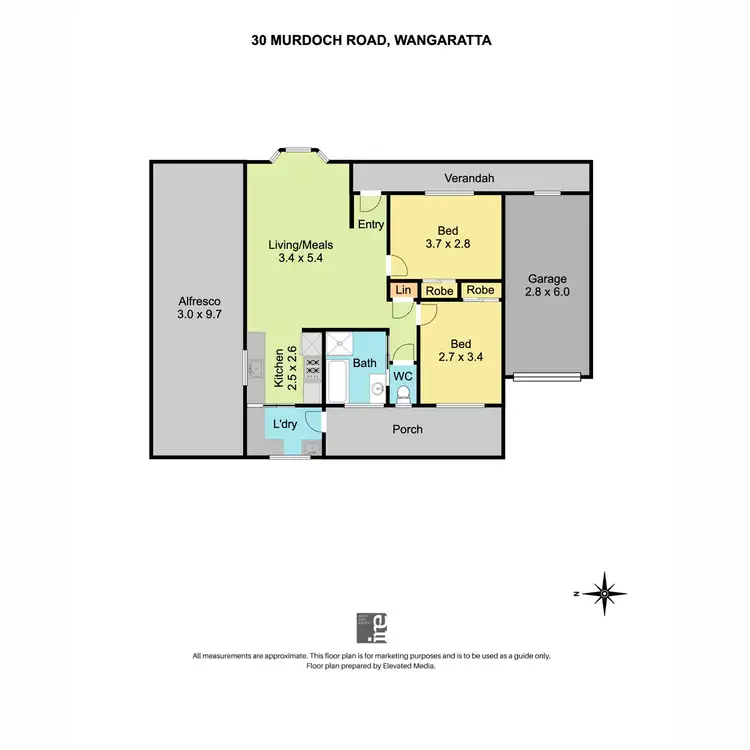 Floorplan of Homely unit listing, 30 Murdoch Road, Wangaratta VIC 3677