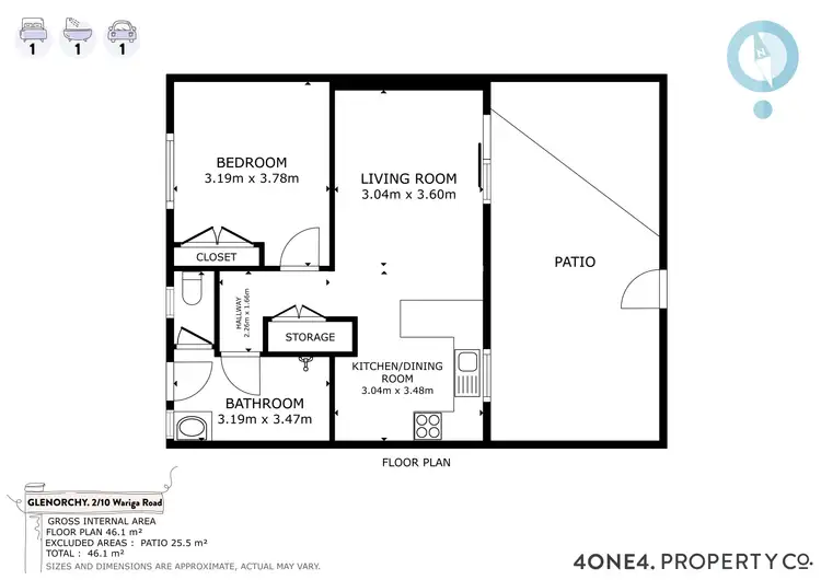 Floorplan of Homely unit listing, 2/10 Wariga Road, Glenorchy TAS 7010