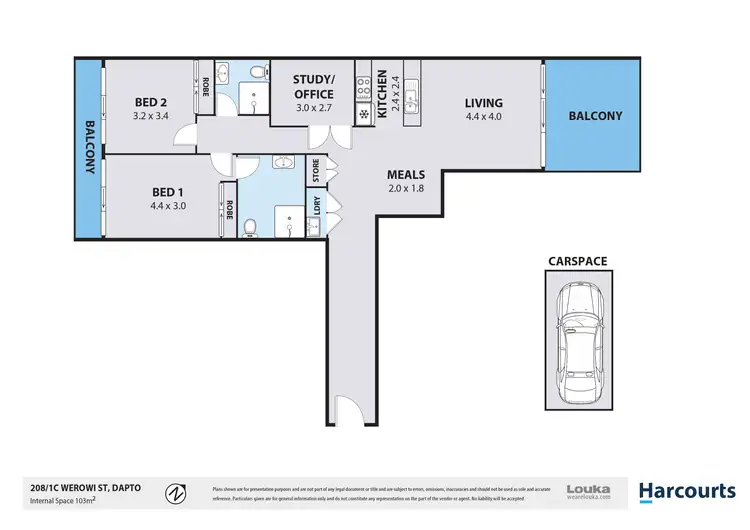 Floorplan of Homely unit listing, 208/1C Werowi Street, Dapto NSW 2530
