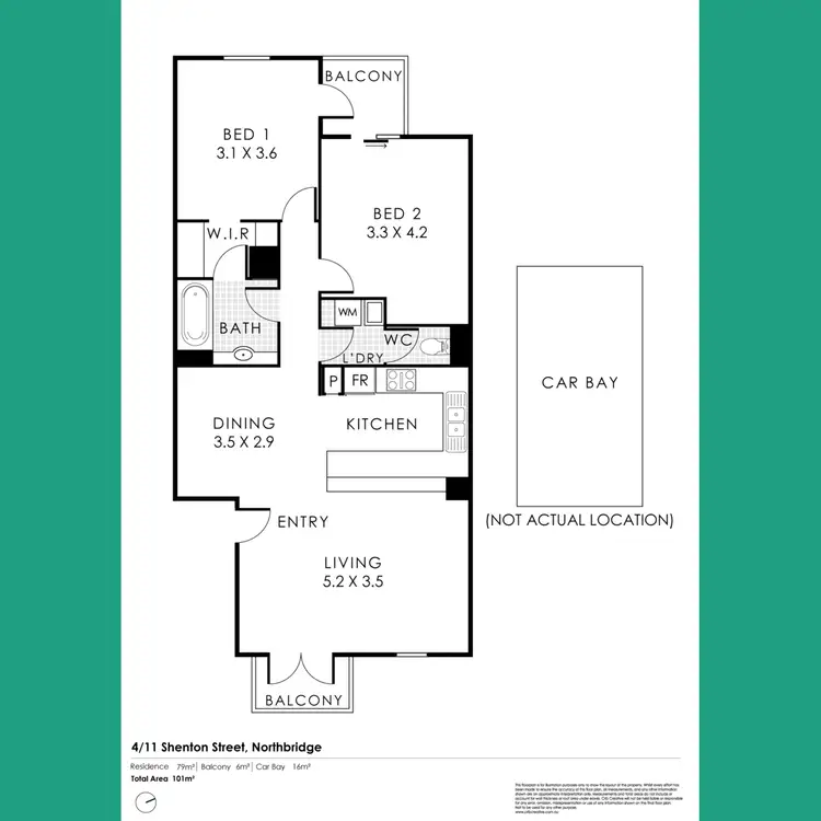 Floorplan of Homely apartment listing, 4/11 Shenton Street, Northbridge WA 6003