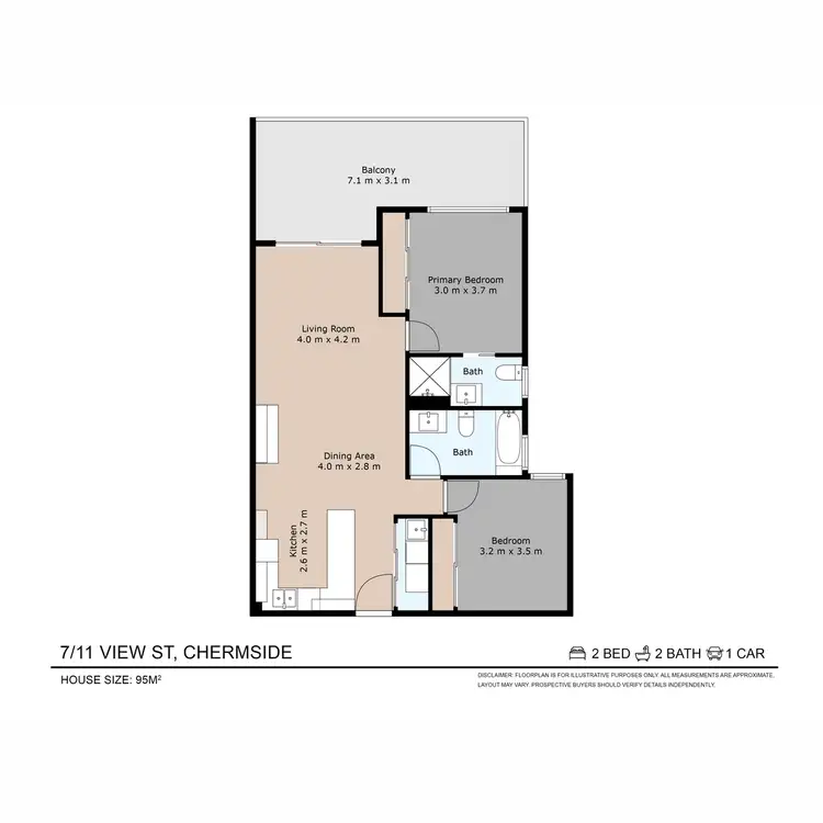 Floorplan of Homely unit listing, 7/11 View Street, Chermside QLD 4032