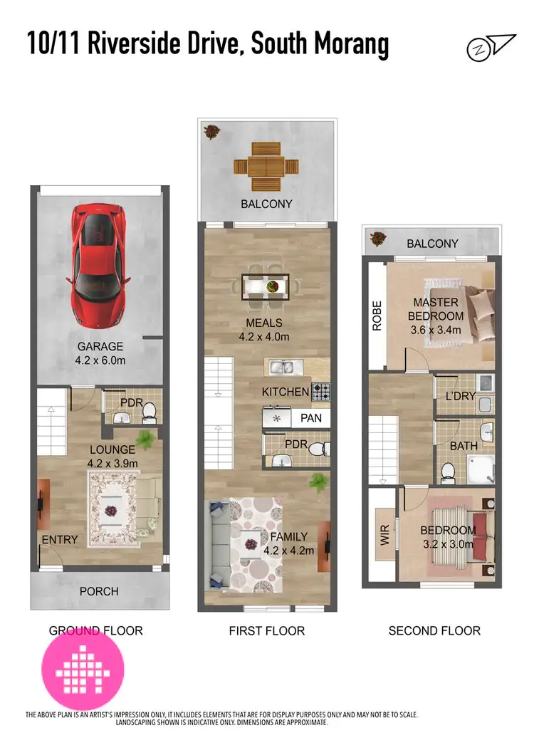 Floorplan of Homely townhouse listing, 10/11 Riverside Drive, South Morang VIC 3752
