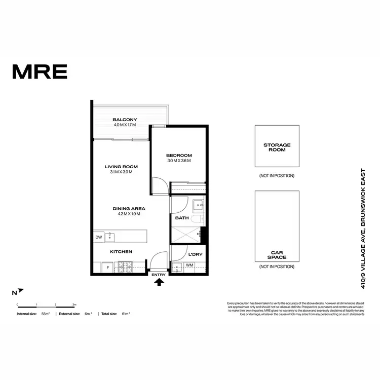 Floorplan of Homely apartment listing, 410/9 Village Avenue, Brunswick East VIC 3057