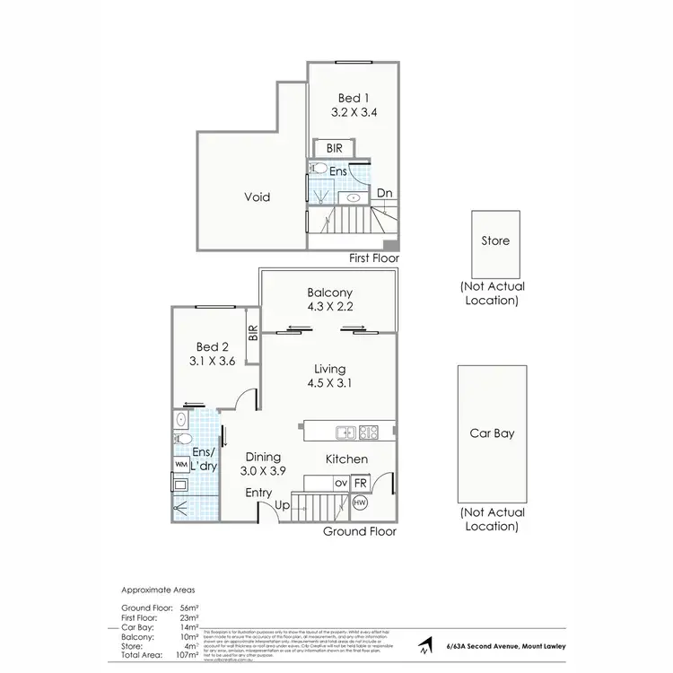 Floorplan of Homely apartment listing, 6/63A Second Avenue, Mount Lawley WA 6050