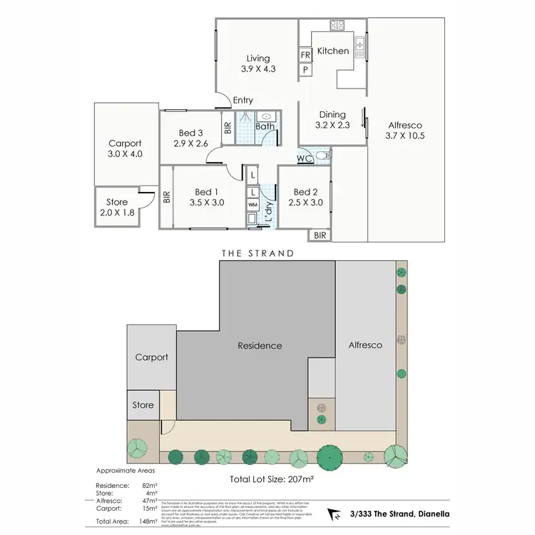Floorplan of Homely villa listing, 3/333 The Strand, Dianella WA 6059