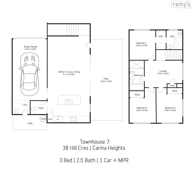 Floorplan of Homely townhouse listing, 7/38 Hill Crescent, Carina Heights QLD 4152