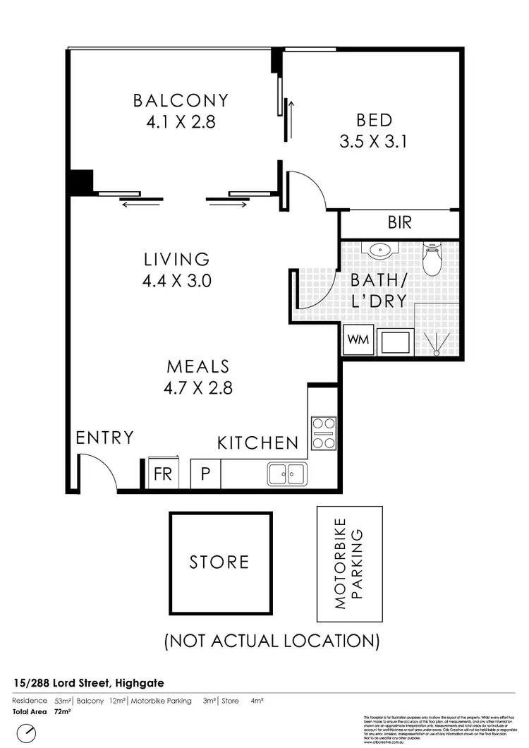 Floorplan of Homely apartment listing, 15/288 Lord Street, Highgate WA 6003