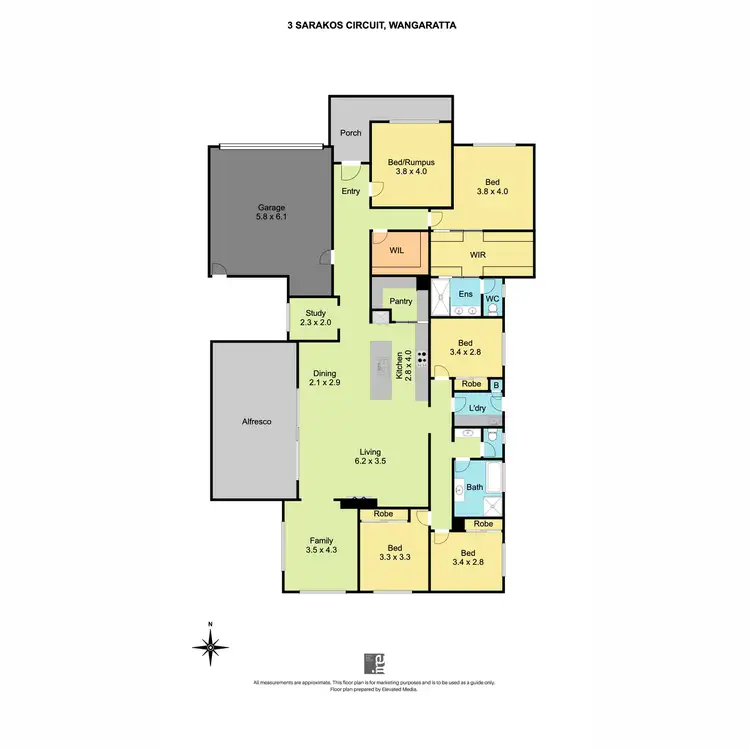 Floorplan of Homely house listing, 3 Sarakos Circuit, Wangaratta VIC 3677