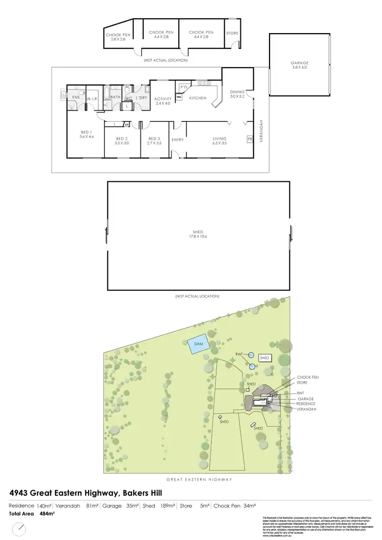 Floorplan of Homely rural property listing, 4943 Great Eastern Highway, Bakers Hill WA 6562