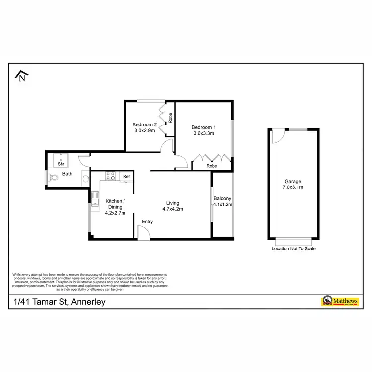 Floorplan of Homely unit listing, 1/41 Tamar Street, Annerley QLD 4103