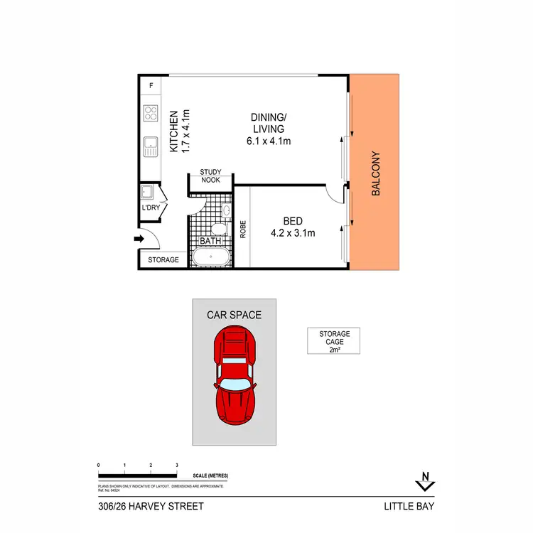 Floorplan of Homely apartment listing, 306/26 Harvey Street, Little Bay NSW 2036