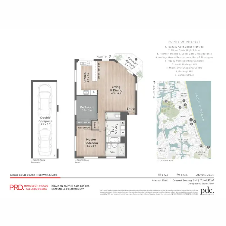 Floorplan of Homely unit listing, 3/2032 Gold Coast Highway, Miami QLD 4220