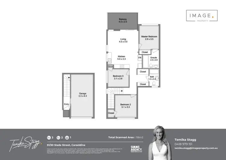 Floorplan of Homely townhouse listing, 51/30 Slade Street, Carseldine QLD 4034