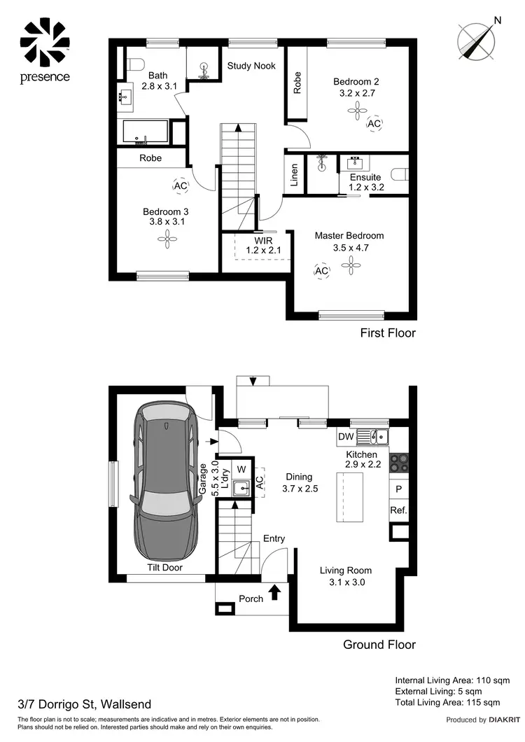 Floorplan of Homely townhouse listing, 3/7 Dorrigo Street, Wallsend NSW 2287