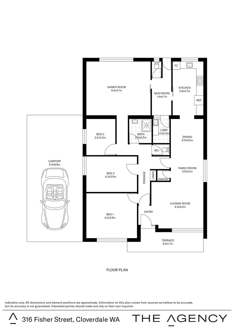 Floorplan of Homely house listing, 316 Fisher Street, Cloverdale WA 6105