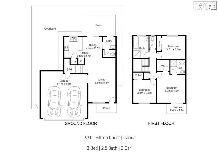 Floorplan of Homely townhouse listing, 19/11 Hilltop Court, Carina QLD 4152