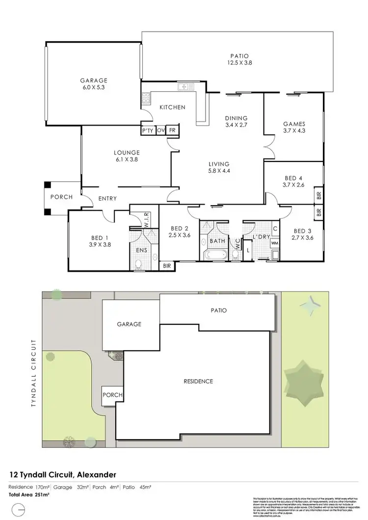 Floorplan of Homely house listing, 12 Tyndall Circuit, Alexander Heights WA 6064
