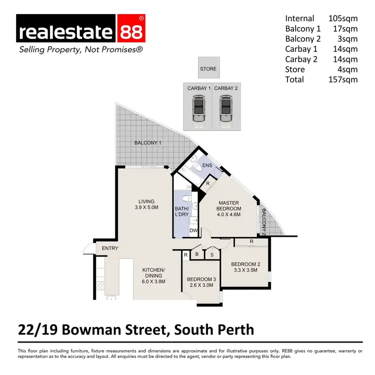 Floorplan of Homely apartment listing, 22/19 Bowman Street, South Perth WA 6151