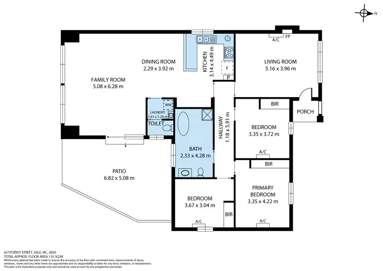 Floorplan of Homely house listing, 62 Fitzroy Street, Sale VIC 3850