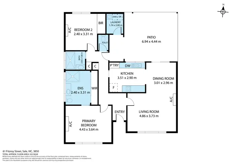 Floorplan of Homely house listing, 61 Fitzroy Street, Sale VIC 3850