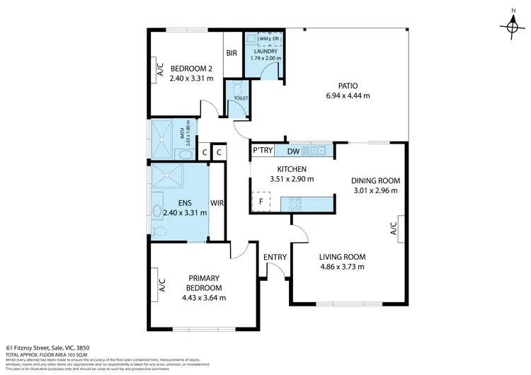 Floorplan of Homely house listing, 61 Fitzroy Street, Sale VIC 3850