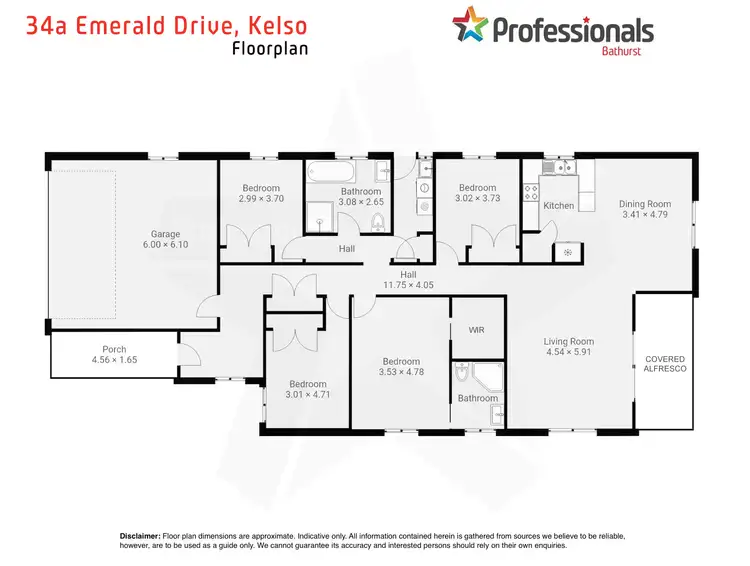 Floorplan of Homely house listing, 34A Emerald Drive, Kelso NSW 2795