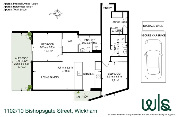 Floorplan of Homely apartment listing, 1102/10 Bishopsgate Street, Wickham NSW 2293