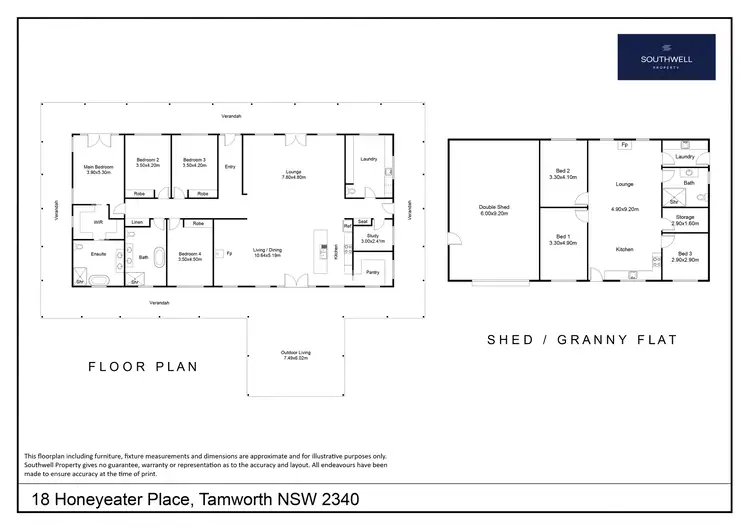 Floorplan of Homely house listing, 18 Honeyeater Place, Tamworth NSW 2340