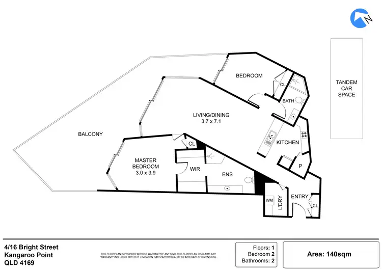 Floorplan of Homely apartment listing, 4/16 Bright Street, Kangaroo Point QLD 4169