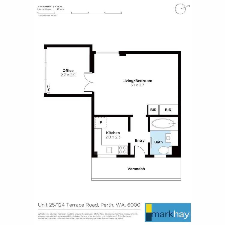 Floorplan of Homely apartment listing, 25/124 Terrace Road, Perth WA 6000