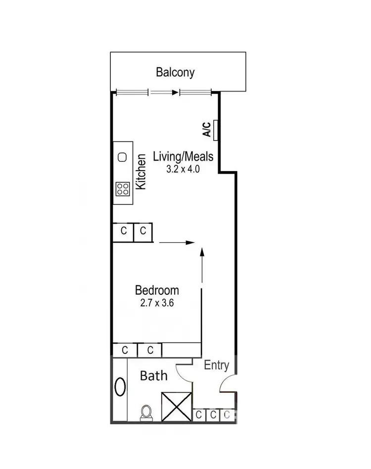 Floorplan of Homely apartment listing, 1405/280 Spencer Street, Melbourne VIC 3000