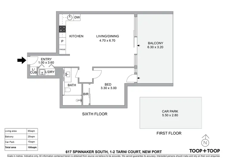 Floorplan of Homely apartment listing, 617/1-2 Tarni Court, New Port SA 5015