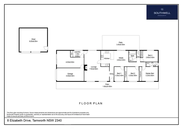 Floorplan of Homely house listing, 8 Elizabeth Drive, Tamworth NSW 2340