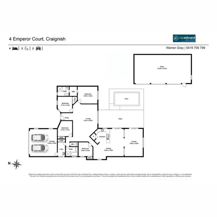 Floorplan of Homely house listing, 4 Emperor Court, Craignish QLD 4655