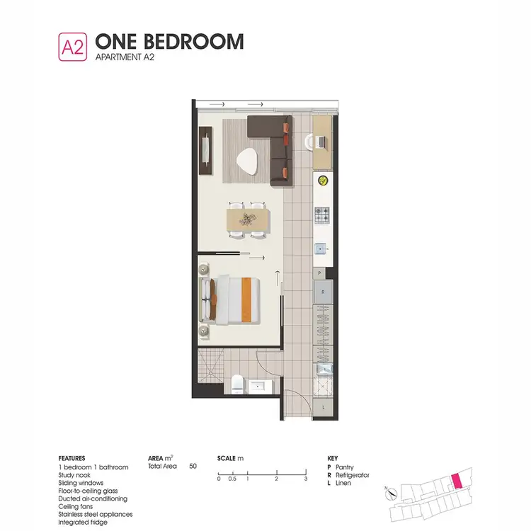 Floorplan of Homely apartment listing, 613/8 Church Street, Fortitude Valley QLD 4006