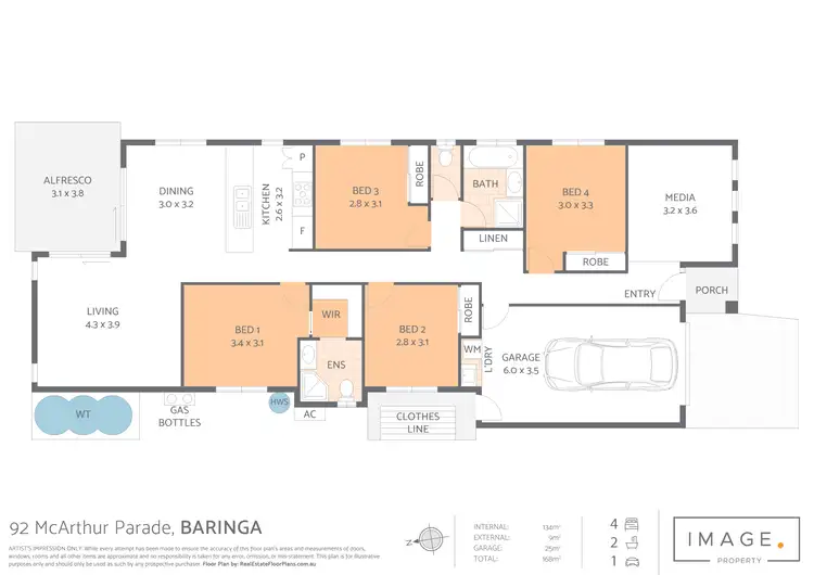 Floorplan of Homely house listing, 92 Mcarthur Parade, Baringa QLD 4551