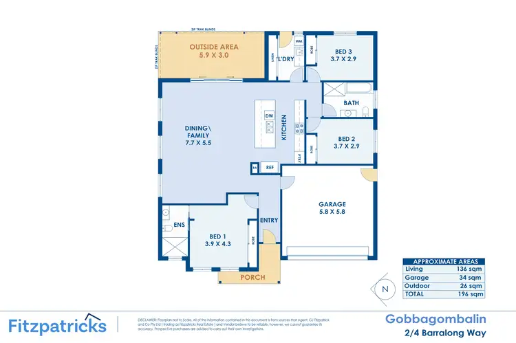 Floorplan of Homely unit listing, 2/4 Barralong Way, Gobbagombalin NSW 2650