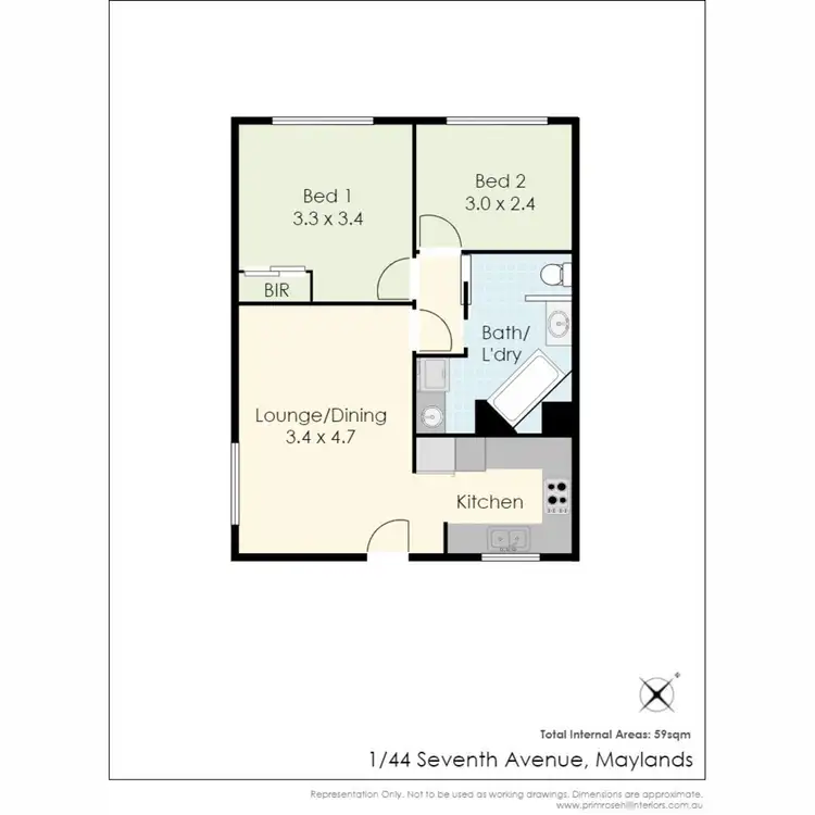 Floorplan of Homely apartment listing, 1/44 Seventh Avenue, Maylands WA 6051