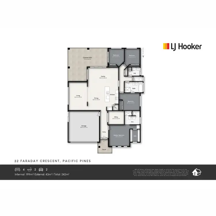 Floorplan of Homely house listing, 32 Faraday Crescent, Pacific Pines QLD 4211