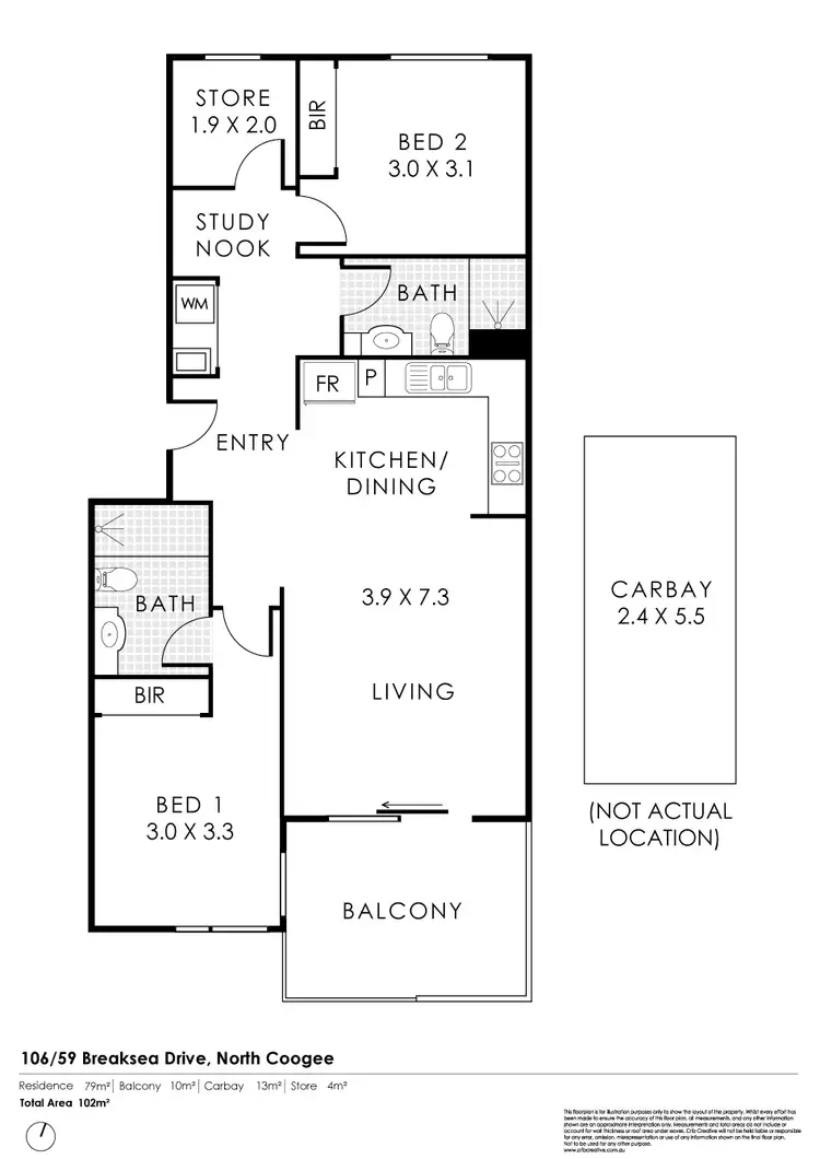 Floorplan of Homely apartment listing, 106/59 Breaksea Drive, North Coogee WA 6163
