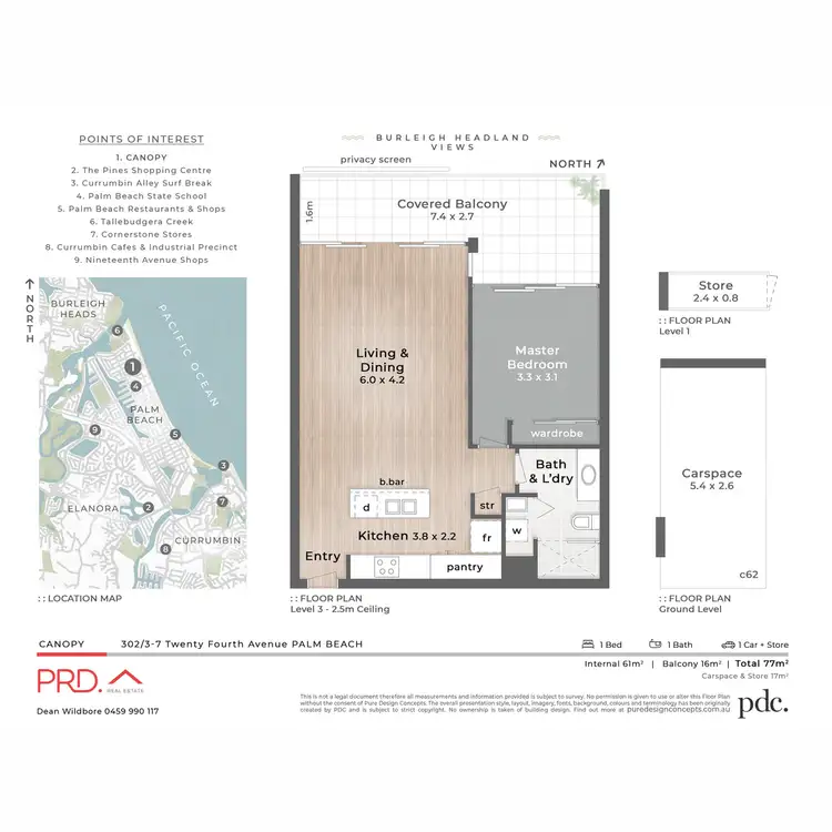Floorplan of Homely unit listing, 302/3-7 Twenty Fourth Avenue, Palm Beach QLD 4221