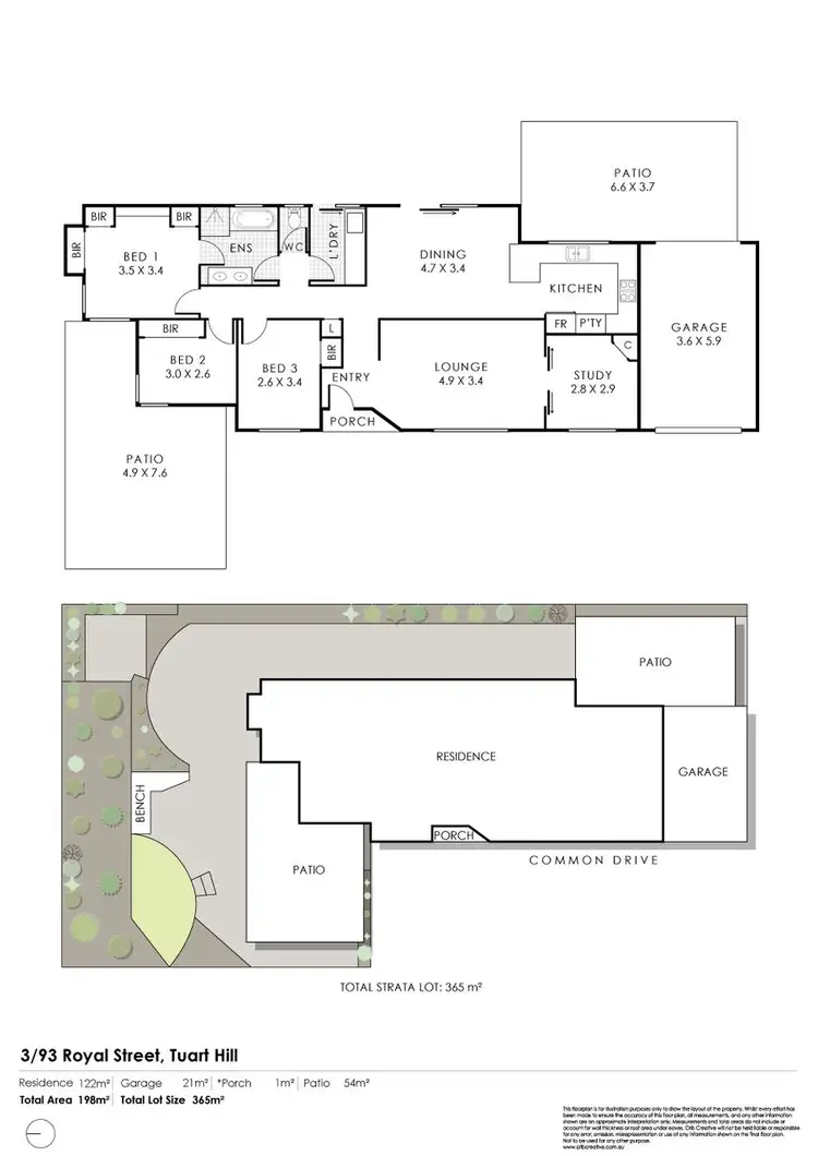 Floorplan of Homely villa listing, 3/93 Royal Street, Tuart Hill WA 6060