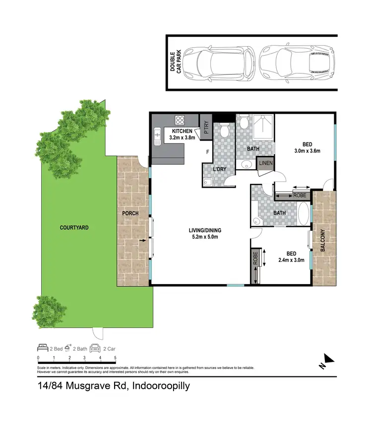 Floorplan of Homely apartment listing, 14/84-86 Musgrave Road, Indooroopilly QLD 4068