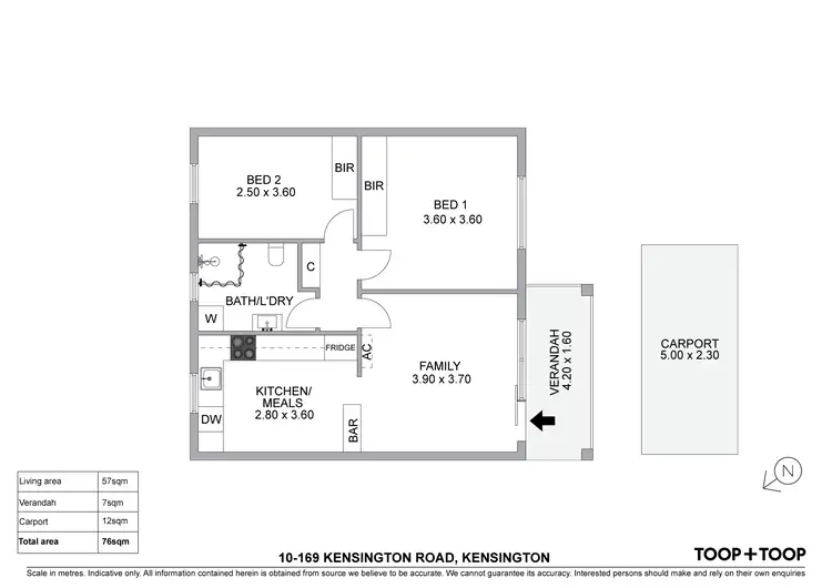 Floorplan of Homely unit listing, 10/169 Kensington Road, Kensington SA 5068
