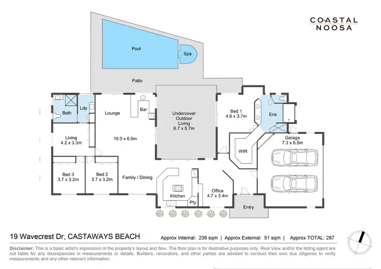Floorplan of Homely house listing, 19 Wavecrest Drive, Castaways Beach QLD 4567
