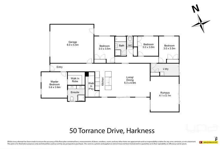 Floorplan of Homely house listing, 50 Torrance Drive, Harkness VIC 3337