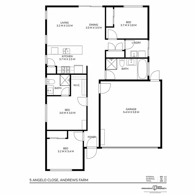 Floorplan of Homely house listing, 5 Angelo Close, Andrews Farm SA 5114