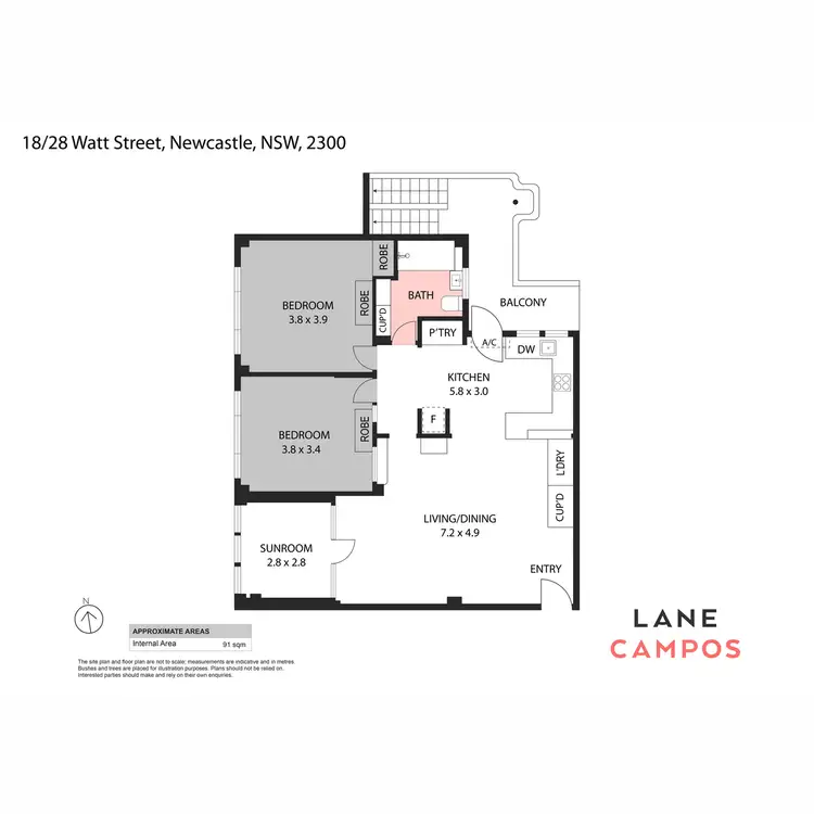 Floorplan of Homely unit listing, 18/28 Watt Street, Newcastle NSW 2300