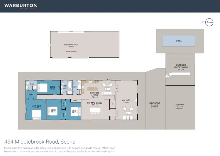 Floorplan of Homely rural property listing, 464 Middlebrook Road, Scone NSW 2337